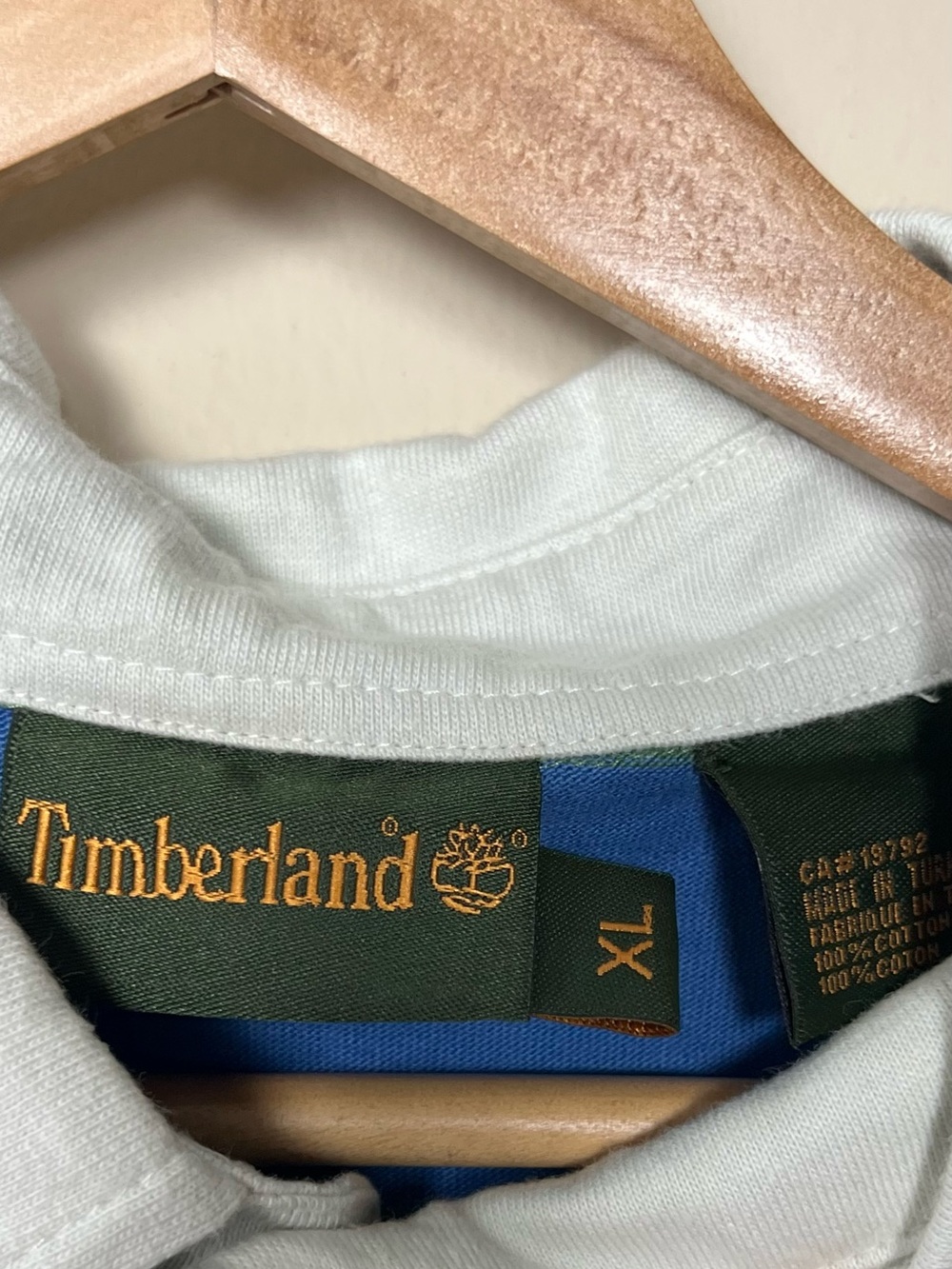 Timberland Vintage Y2K Blue Green Striped Rugby Polo Shirt XL NWT - Picture 4 of 10